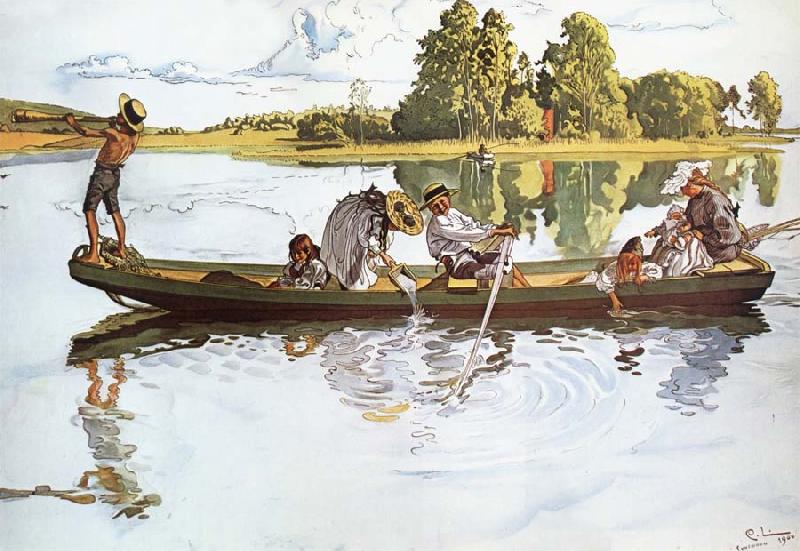 Carl Larsson On Viking Expedition in Dalarna oil painting image